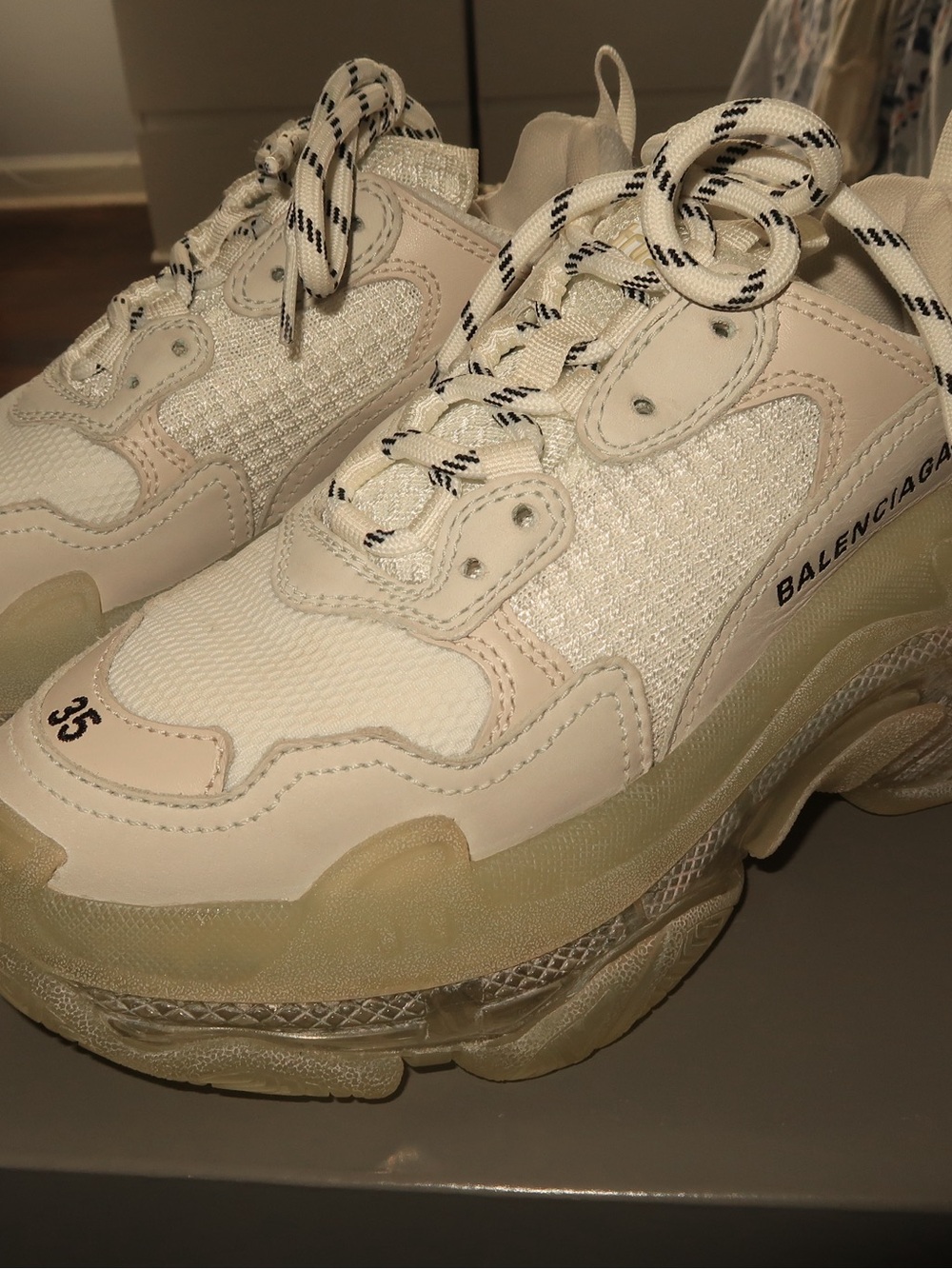 Balenciaga Cream Ivory Platform Chunky Sneakers (Authentic)
